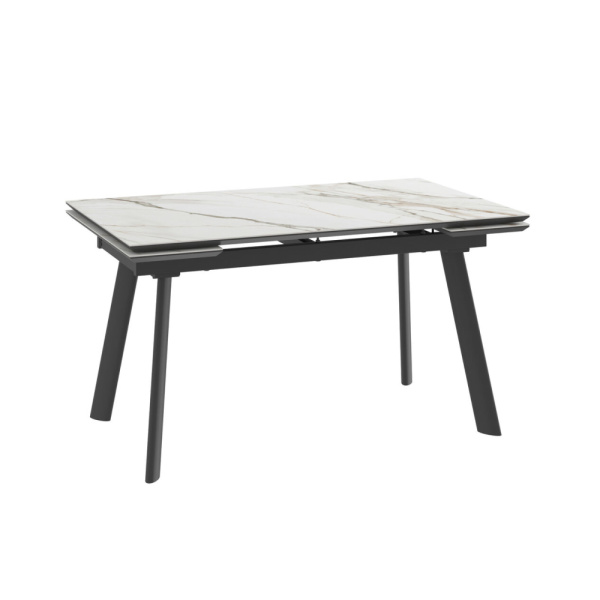 Стол MILANA FOUR-140, раздвижной 140(30+30)x85, CALAKATTA GOLD ST CER/ЧЕРНЫЙ